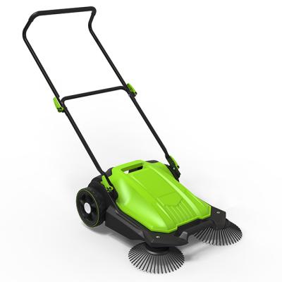 China 2020 B&W Factory New Product Mechanical Hand Push Cleaning Machine 670mm Manual Leaf Lawn Sweeper For Road And Garden Use for sale