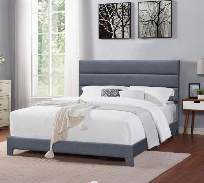 China Modern Queen Size Upholstered Platform Bed With Adjustable Height Headboard for sale