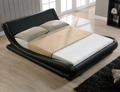 China Faux leather Curshed Velvet Upholstered Fabric Bed With LED Light Headboard zu verkaufen