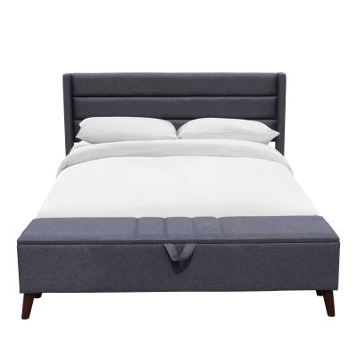 中国 Gray Solid Back Tufted Queen Storage Bed Comfortable For Sleep FSC 販売のため