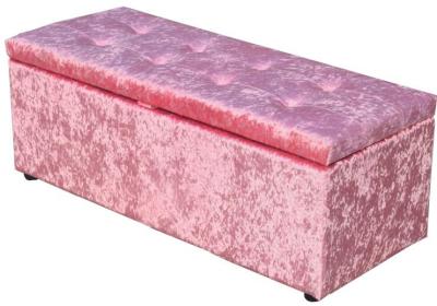 China Velvet Upholstered Ottoman Storage Box for sale