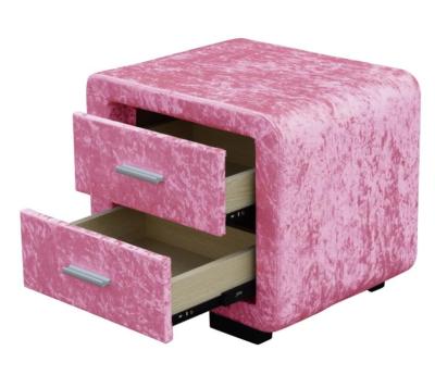 China Small and practical Fabric Bedside Pink Table convenient for store CE zu verkaufen