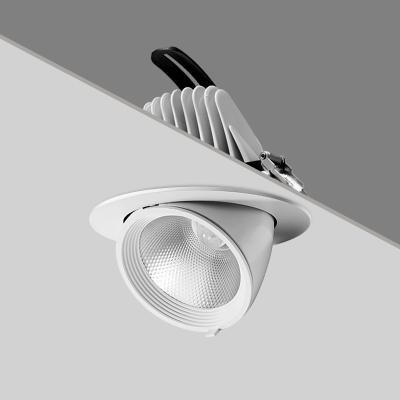 China 2700K-6500K Lâmpadas LED comerciais Girar 360° Gimbal LED Downlight Inclinar para fora 90° à venda