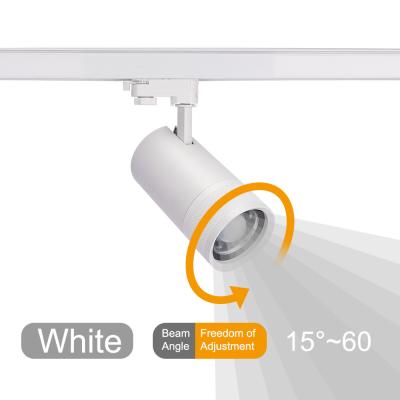 China Surface Mounting Recessed Mounting Zoomable 15°-60°  COB LED Track Light Fixtures CRI for Department Stores for sale