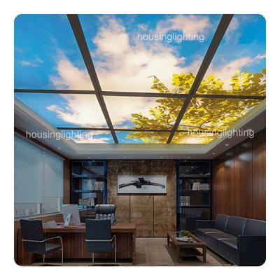 China 24 polegadas 2x2 6060 40W Smart Natural Light LED Painel Dimmable Embedded Ceiling Light Blue Sky à venda