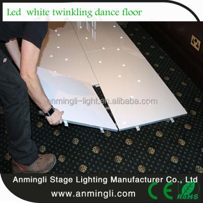 China 16ft x 16ft white led dancefloor PE top cover+Aluminum edge+PVC bottom panel for sale