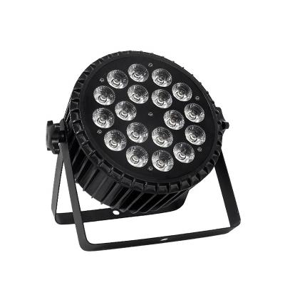 China Disco Control 18x15w Full Color RGBW Colorful Flat Par 18 DMX In Led Stage Light for sale