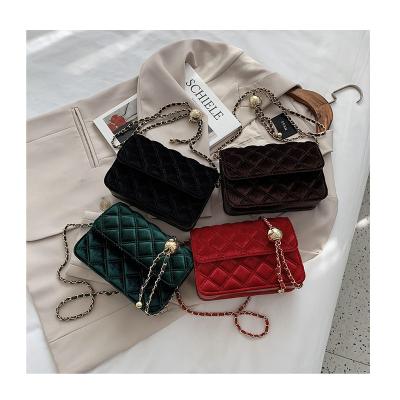 China Fashion Brand Bags For Women High Quality Velvet Handbag Designer Shoulder Crossbody Messenger Female Bag for sale