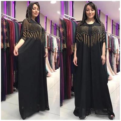 China 2021 Fashion Style Women Abaya Ladies Breathable Muslim Two Piece Set Long Chiffon Dress Turkey for sale