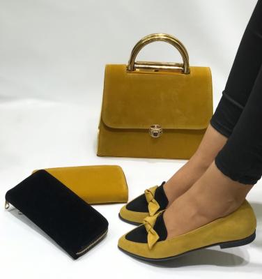 China 2021 fashion high quality made in Turkey wholesale women's handbag and shoe sets high quality slides for women for sale