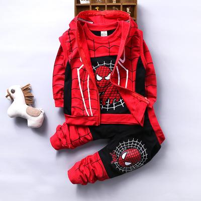 China 2020 new spring children's spider's suit three-piece casual boy's suit zipper sweater 1-4 years old for sale