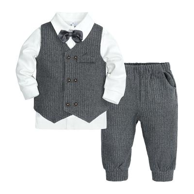 China One-year-old Sui three-piece baby dress gentleman's long-sleeved shirt vest pants of the autumn casual high-grade children's suit for sale