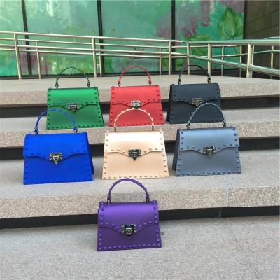 China Fashion 2020 Wholesale Women Designer PVC Rivet Shoulder Bags for sale