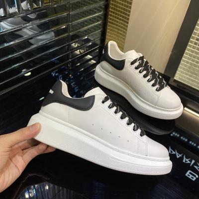 China Fashion Trend 1:1 Mq White Leather Running Sneaker Men Genuine Leather Sport Shoes Sneakers 3M Reflective Heel Black for sale