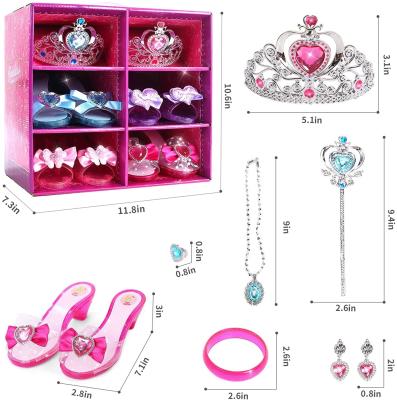 China Role Play Toy Set Delicate Dress Up Shoes and Jewelry Pretend Play Princess Dress Up Games For Girls 30*27.6*19.2CM for sale