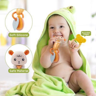 China Environmentally Friendly Musical and Hand Safe Bells Teether Ring Rattle Toy Baby Toddler Kids Toy for Children for sale