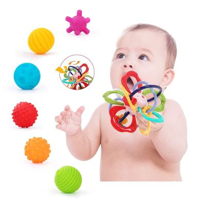 China Soft Toy Food Grade Teethingable TPU and ABS BPA Free and Non-Toxic Sensory Balls Baby Teething Toys for Babies 6-12 Months for sale