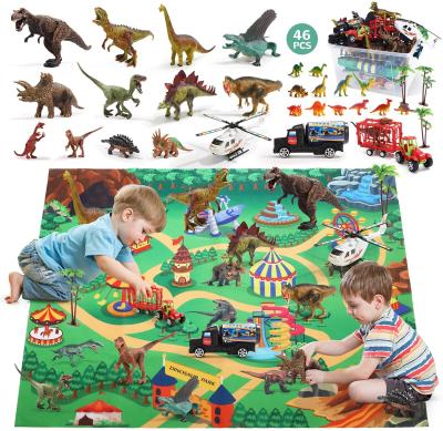 China 2021 Hot Selling Realistic Play Mats Dinosaurs Models Animal Set Dinosaur Park Painting DIY Toy Toys Dinosaur Toys For Children 29.5*20.5*13cm for sale