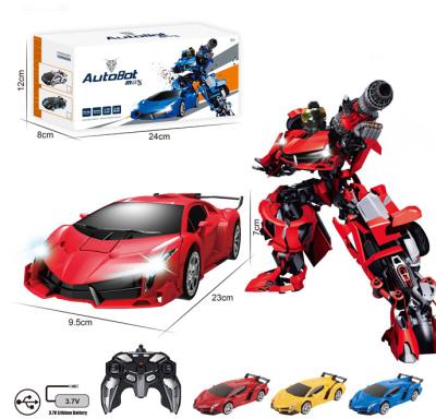 China Cool Design Children One Button Deformation Toy Set RC Deformation Robot Car Toys 1:18 RC Model For Wholesale for sale