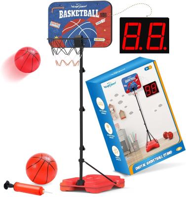 China 4.8-5.9 Ft Height-Adjustable Basketball Hoop and Stand Portable Height-Adjustable Indoor and Outdoor Basketball Set for Kids for sale