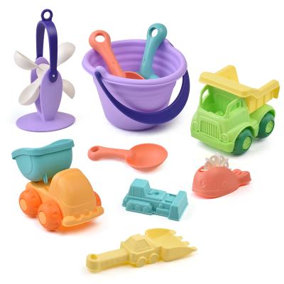 China Gather USA Toy Standard New BPA Free Portable Customized 5 PCS Eco Friendly Silicone Beach Sand Toys for sale