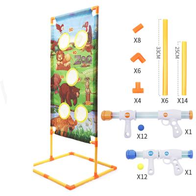 China Electronic Toy Hot Selling Multiplayer Shooting Game Children Foam Ball Snap Air Toy Guns With Standing Shooting Target for sale