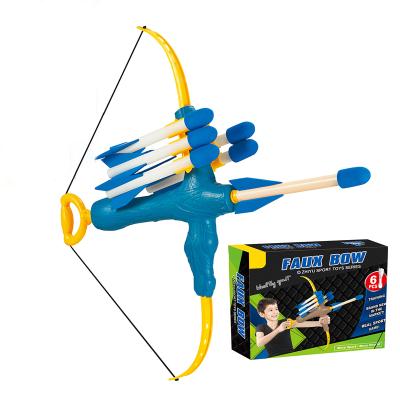 China New Arrival Soft Archery Rocket Shoot Game Safety Foam Bow and Arrow Set for Kids Toy 37.8*31*6.5cm for sale