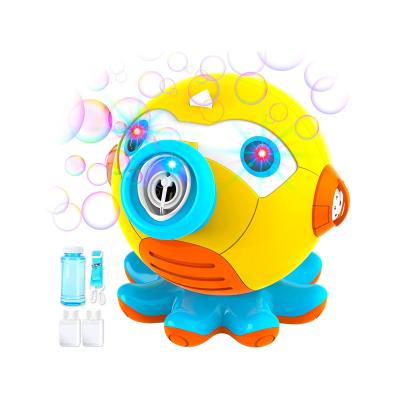 China Cartoon Plastic Electric Octopus Hot Sale Bubble Machine Outdoor Automatic Blowing Toy With 3 Bubble Soap Water for sale