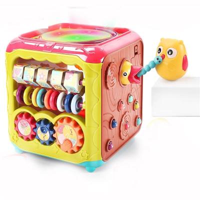 China Multifunctional 1-Tower Educational Toys 6 Color Attractive Baby Activity Cube Learn Cube Toys With Music And Light 20*21*22CM for sale