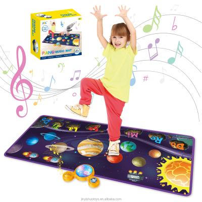 China Educational Toy Star 8 Keys Musical Piano Musical Mat Keyboard Play Mat Portable Instrument Covering Toy with 9 Songs Dance Mat for sale