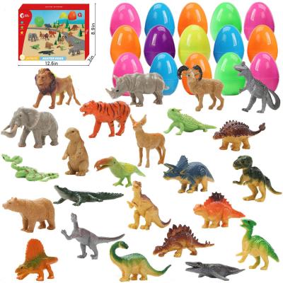 China Cute Stone 24 Egg Pack Filled Surprise Toys with Dinosaurs and Animals for Easter Gifts 32*22.5*7.5cm for sale