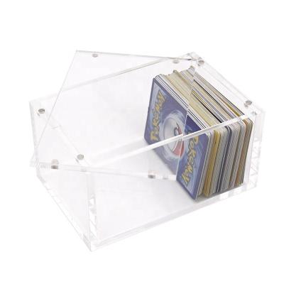 China Pokemon Cards Storage Clear Magnetic Lid Pokemon Booster Acrylic Box For Pokemon Cards Storage for sale