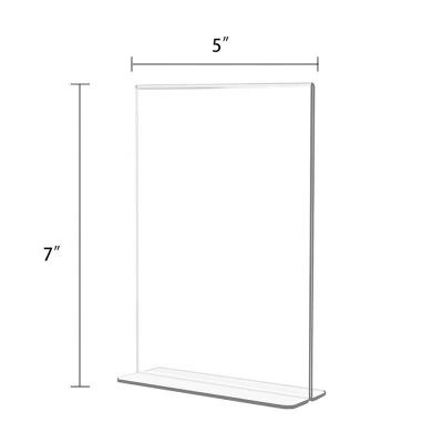 China Home Acrylic Sign Holder Table Top Decoration 5X7 T Type Sign Stands Desktop Acrylic Sign Holder Display for sale