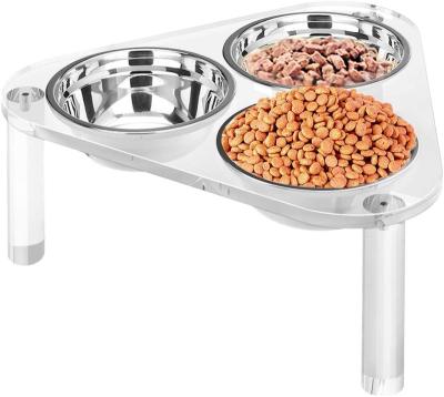 China Hot Selling Pet Dog Bowls Pet Acrylic High Feeder For Food And Water for sale