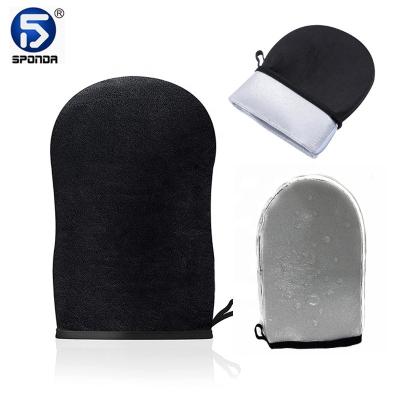 China Pigmentation Correctors Darken Microfiber Velvet Private Label Sunless Tanning Cosmetic Tanning Mitt for Lotion and Foam Applicator for sale