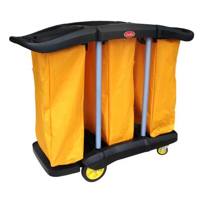 China Other Multi-Functional Plastic Hotel Trolley/Construction Service Commercial Cleaning Cart Wringing Housekeeping Cart for sale