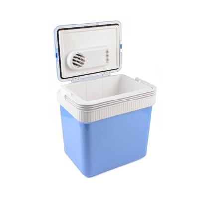 China DC Wholesales Cooler Box Travel Car 24L Mini Portable Fridge Outdoor Camping Fridge Blue for sale