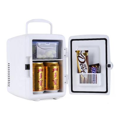 China 13~18â cooling; „ ƒ Below Room Temperature (25â„ƒ) Mini Fridge 4L 6 Can Cooler & Warmer Portable AC DC Personal Refrigerator for Beauty Skincare Makeup Fridge food drink for sale