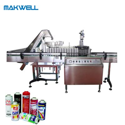 China MAKWELL Products Full Automatic Aerosol Bottle Spray Can Filling Aerosol Cans Filling Machine for sale