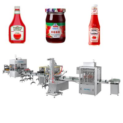 China Pate Liquid Filling Machine Ketchup And Chili Sauce Filling Production Line for sale