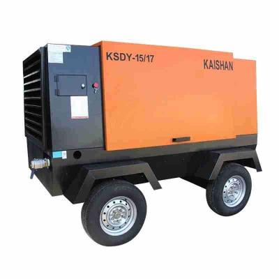 China Kaishan KSDY-15/17 lubricated mobile electric portable air compressor with automatic air volume control system for sale