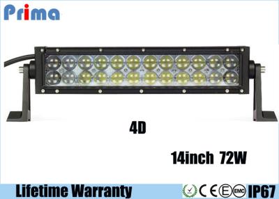 China 4D 14 barra ligera de la pulgada UTV LED, 6000K - 6500K refrescan blanco barra ligera de la prenda impermeable LED de 72 vatios  en venta