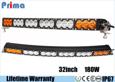 China Multi Color 180W 32 Inch Curved LED Light Bar Amber White IP67 Waterproof for sale