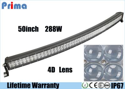 China 4D Double Row 50 Inch Led Light Bar Curved , 26000lm 288W Led Light Bar For Jeep SUV for sale