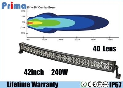 China 4D Double Row 42 Inch Curved LED Light Bar 240 Watt High Power DC 9V - 32V Jeep Headlight Bar for sale