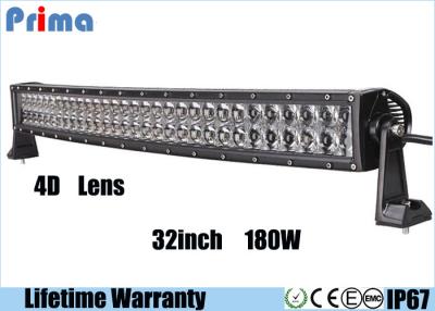 China Dual Row 4D 32 Inch Curved Light Bar , Spot Flood Light 180W Curved Led Light Bar for sale