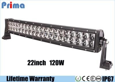 China 22 pulgadas 120W curvaron la barra ligera llevada blanca fresca única ligera del camión del reflector 6000K de la taza 4D de la barra del LED en venta