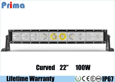 China Single Row 22 Inch Cree Curved LED Light Bar 100W High Power Cool White 6000K Jeep Roof Bar for sale