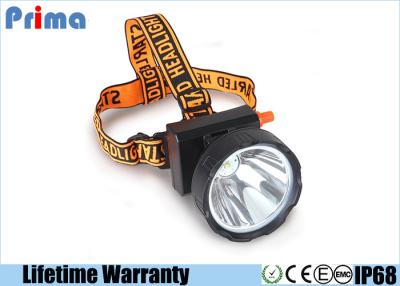 China Waterproof IP68 Rechargeable LED Miner Headlamp , 8W Coal Miners Headlamp for sale