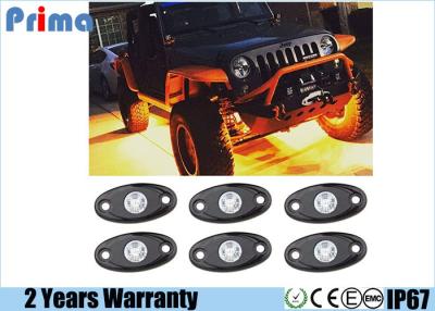 China Amber LED Rock Light Kits with 6 pods Lights for Jeep Off Road Truck Car ATV SUV Yellow for sale